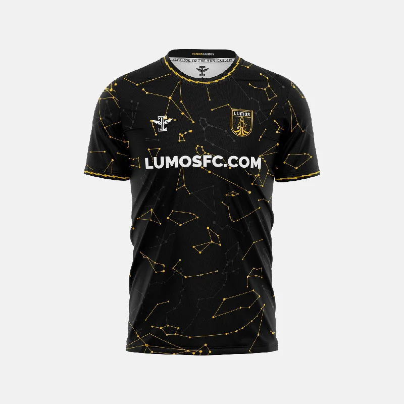 Football Jersey with Snap Button-Lumos FC Black Jersey