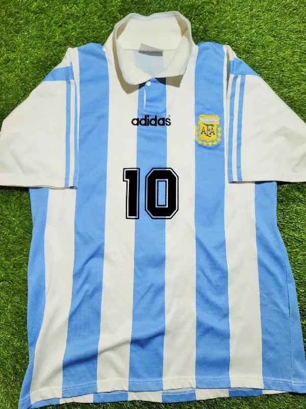 Football Jersey with Cool Designs-Maradona Argentina Adidas 1994 WORLD CUP Home Jersey Shirt Camiseta Maglia M