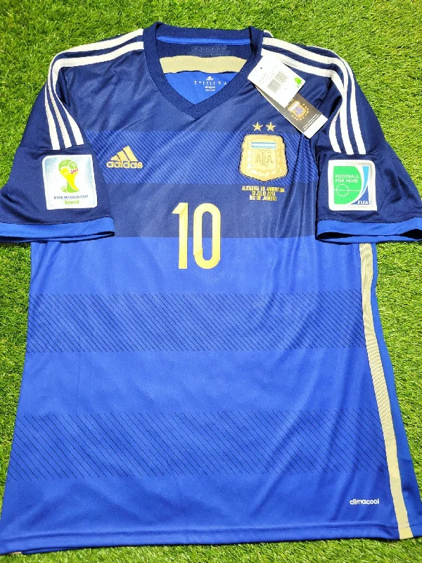 Football Jersey for Group Orders-Messi Argentina 2014 WORLD CUP FINAL Away Jersey Shirt Camiseta BNWT L SKU# G75187