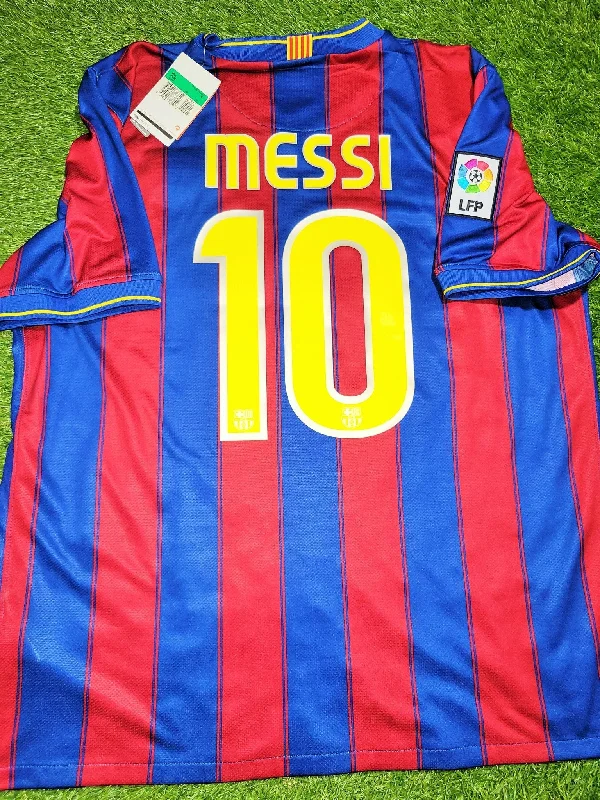 Football Jersey with Multi-color Design-Messi Barcelona 2009 2010 Home Jersey Shirt Camiseta BNWT XL SKU# 343808-496