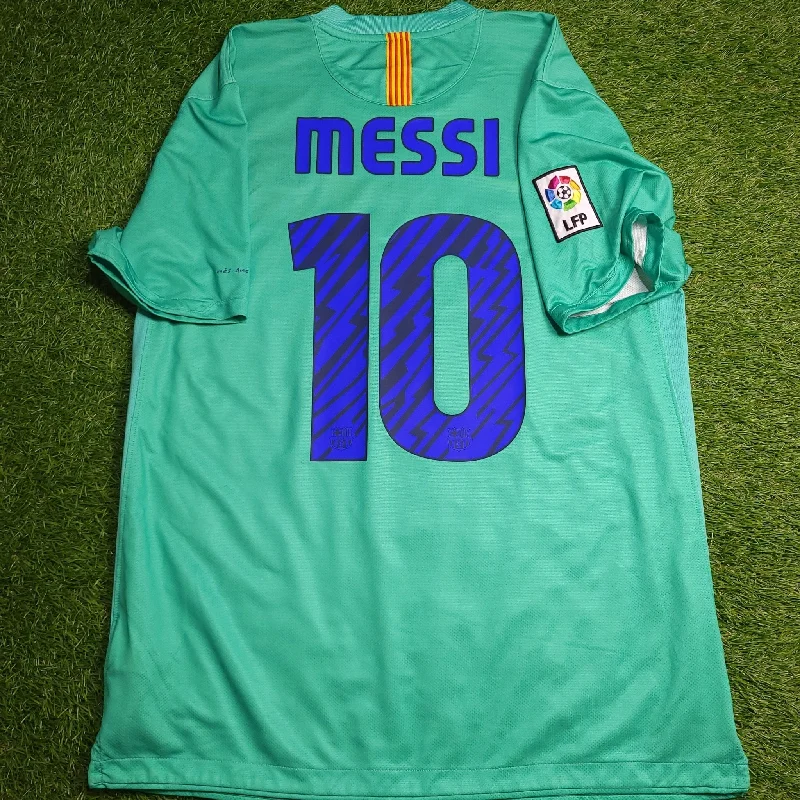 Football Jersey with Team Banner-Messi Barcelona 2010 2011 Away Soccer Jersey Shirt L SKU# 382358-310