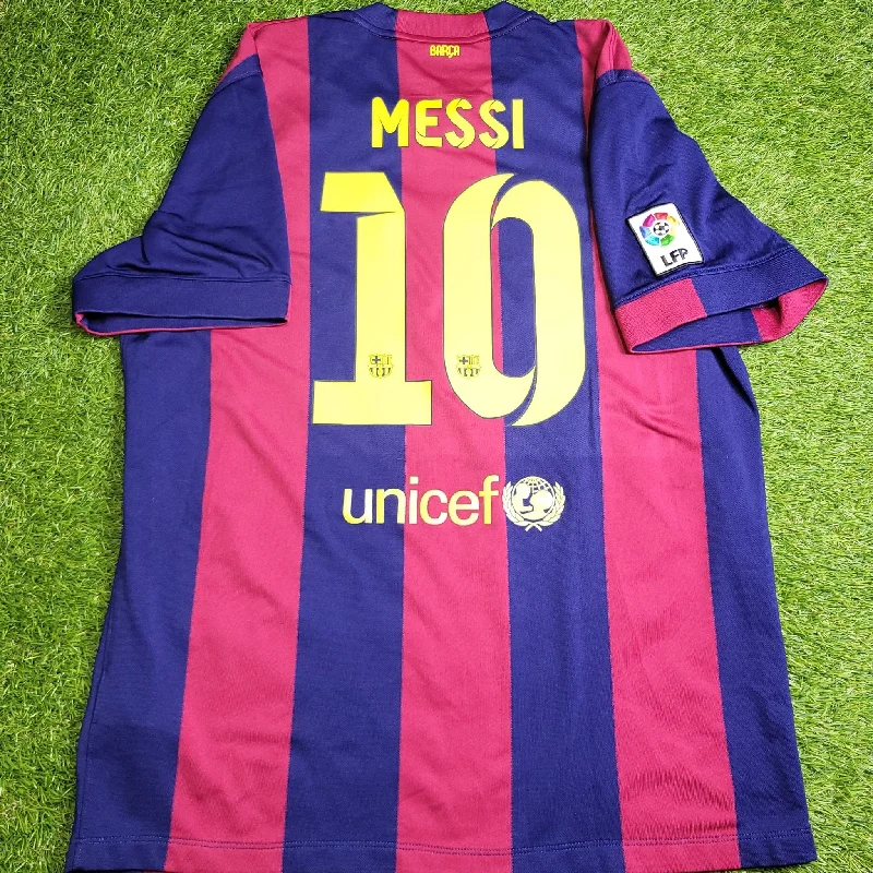 Football Jersey with Player Number-Messi Barcelona 2014 2015 TREBLE SEASON Soccer Jersey Shirt XL SKU# 610594-422