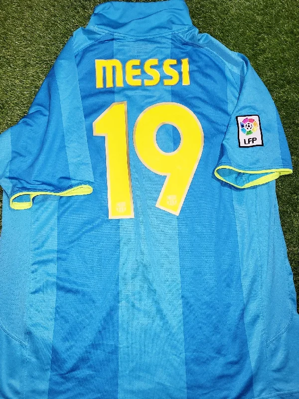 Football Jersey for Football Leagues-Messi Barcelona Anniversary 2007 2008 Blue Away Jersey Shirt Camiseta Maglia XL SKU# 237743-414