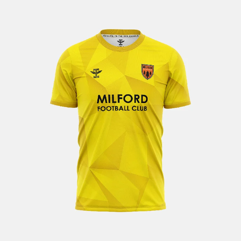 Football Jersey with Bold Stripes-Milford FC Yellow Jersey