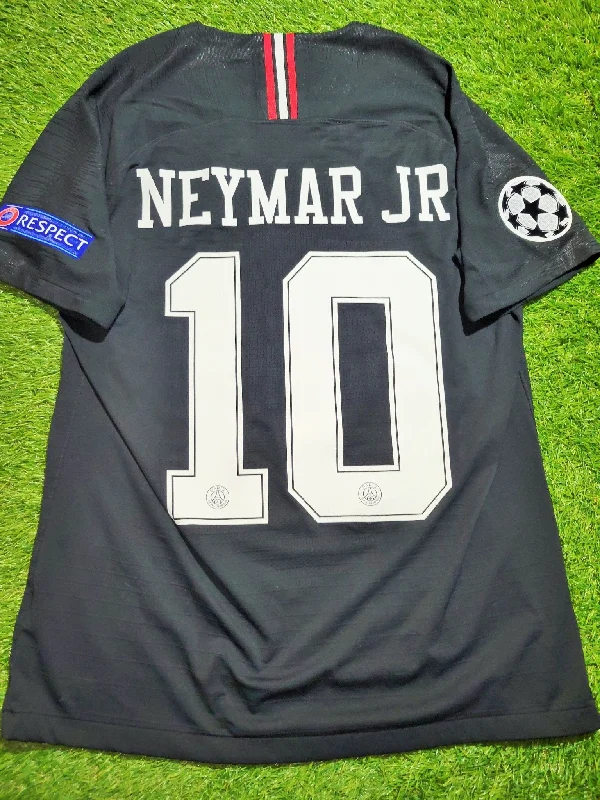 Football Jersey for Football Enthusiasts-Neymar Psg Paris Saint Germain 2018 2019 JORDAN VAPORKNIT PLAYER ISSUE Black UEFA Soccer Jersey L SKU# 918923-012