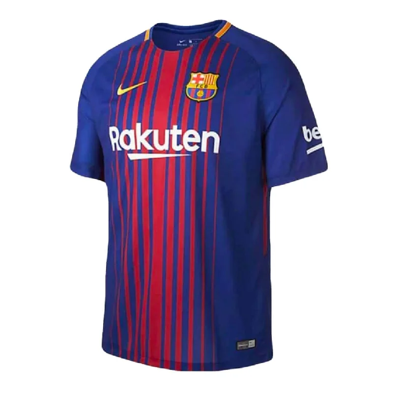 Football Jersey for Sports Fanatics-Nike 17/18 FC Barcelona Stadium Jersey with Sponsor Youth