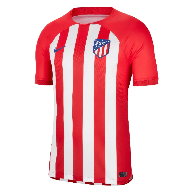 Football Jersey with Sleeve Stripes-Nike Men's Atletico Madrid 2023/24 Home Jersey Red/White