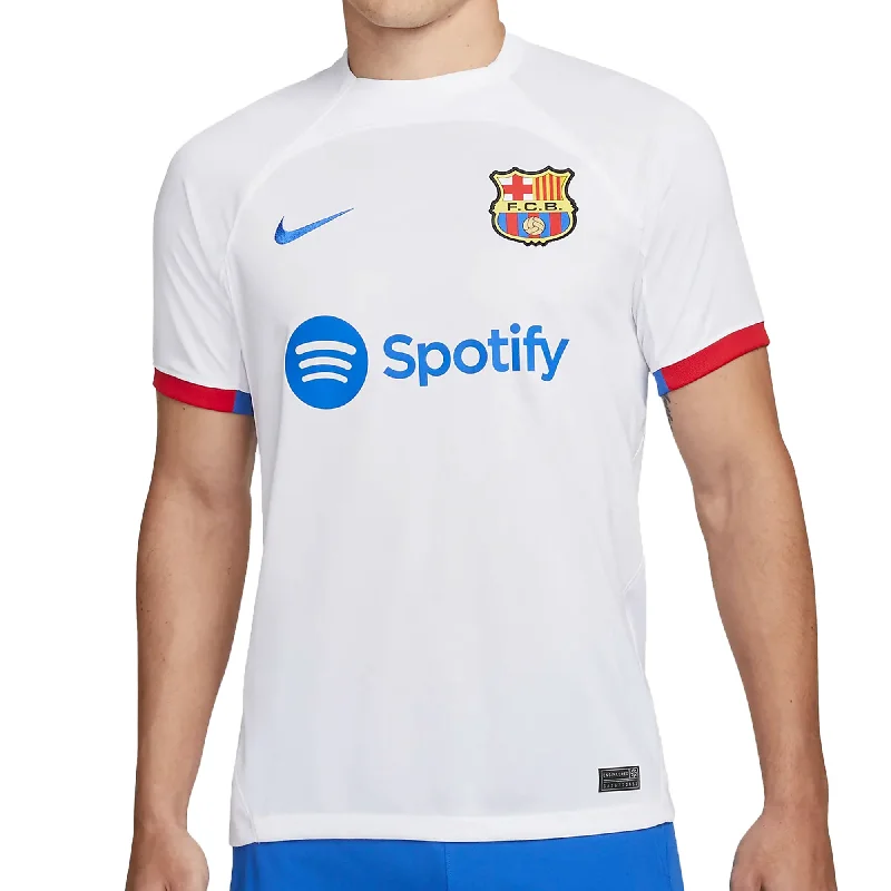 High-End Football Jersey-Nike Men's FC Barcelona 2023/24 Away Jersey White/Blue