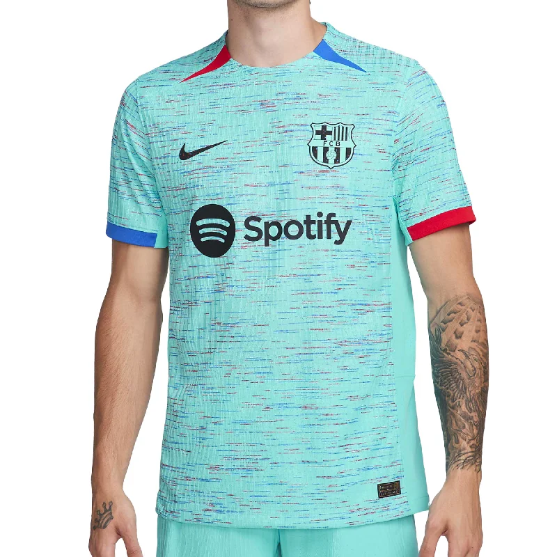 Adult Football Jersey-Nike Men's FC Barcelona 2023/24 Dri-FIT ADV Third Jersey Light Aqua/Black