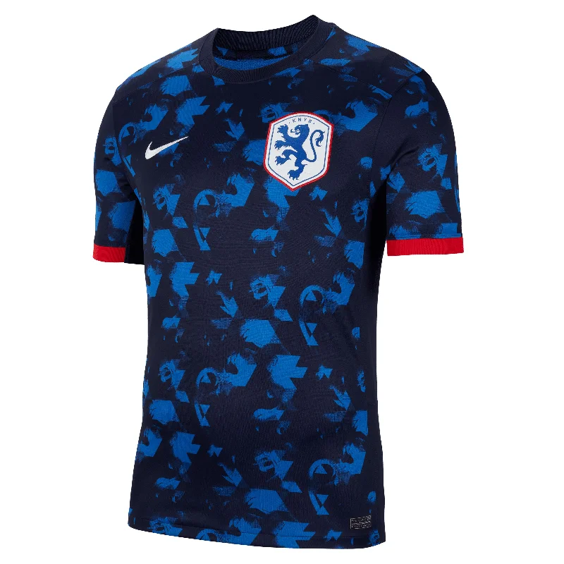 Football Jersey with Eye-catching Design-Nike Men's Netherlands 2023/24 Away Jersey Blue/Red