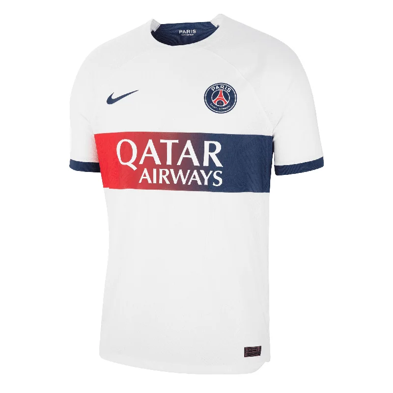 Custom Football Jersey Design-Nike Men's PSG 2023/24 Dri-FIT ADV Away Jersey White/Navy