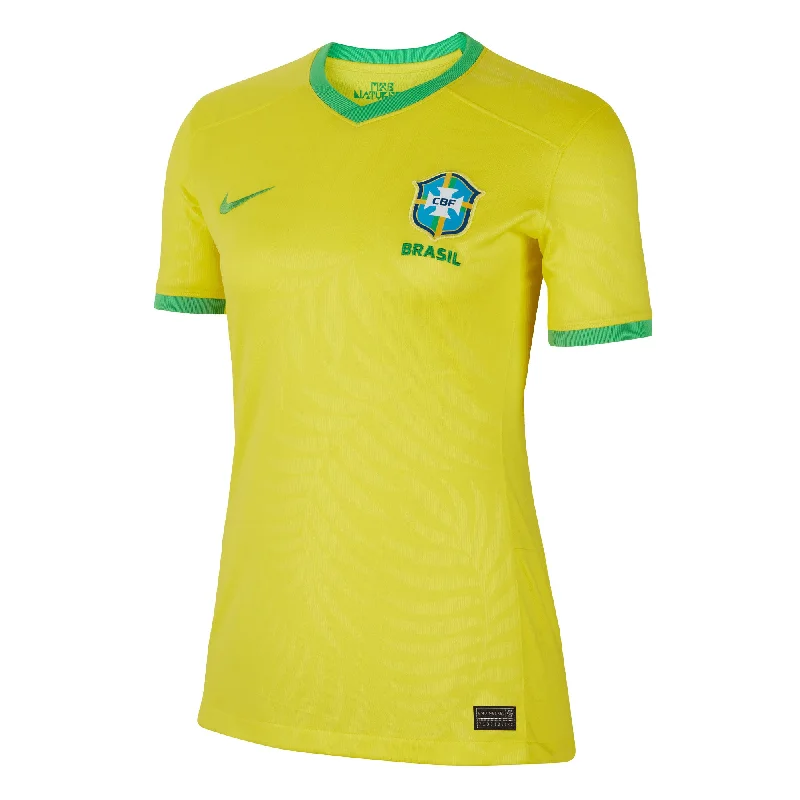 Football Jersey with Elastic Waist-Nike Women's Brazil 2023/24 Home Jersey Yellow/Green