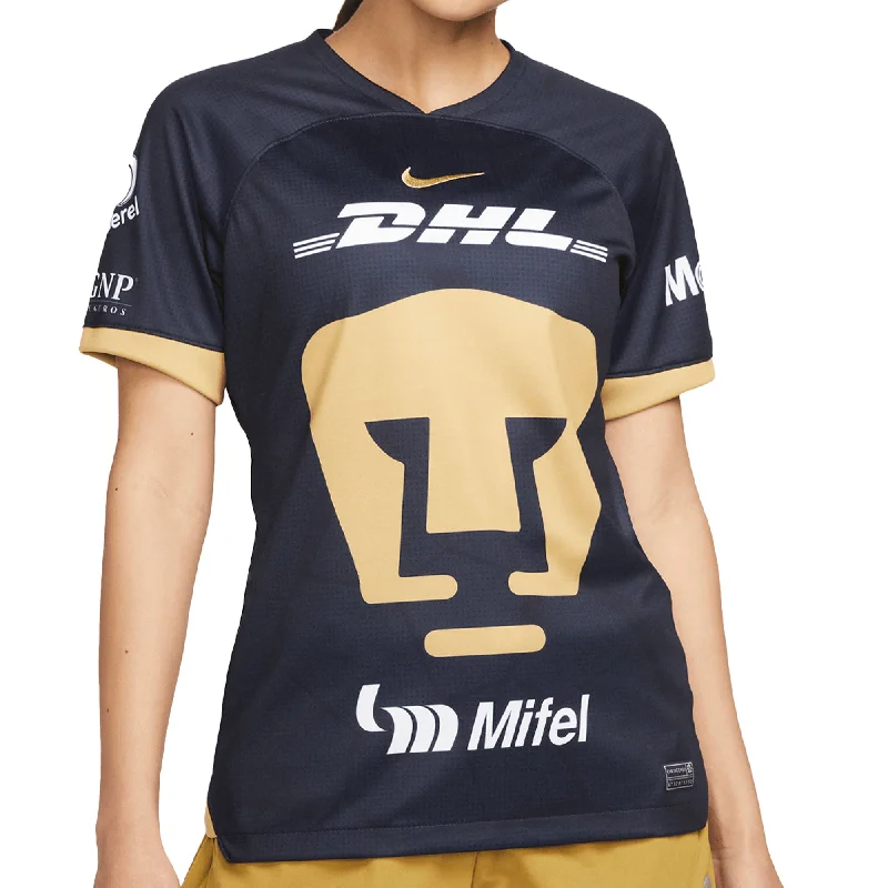 Football Jersey with Bold Design-Nike Women's Pumas UNAM 2023/24 Away Jersey Obsidian/Gold