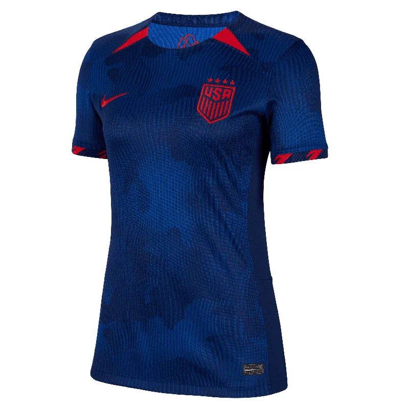 Football Jersey with Custom Patches-Nike Women's USA 2023/24 Away Jersey Blue/Red