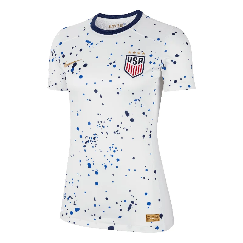 Football Jersey with Multi-color Design-Nike Women's USA 2023/24 Home Jersey White/Blue