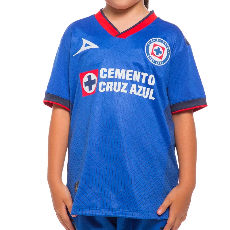 Football Jersey for Amateur Teams-Pirma Kids Cruz Azul 2023/24 Authentic Home Jersey Royal Blue