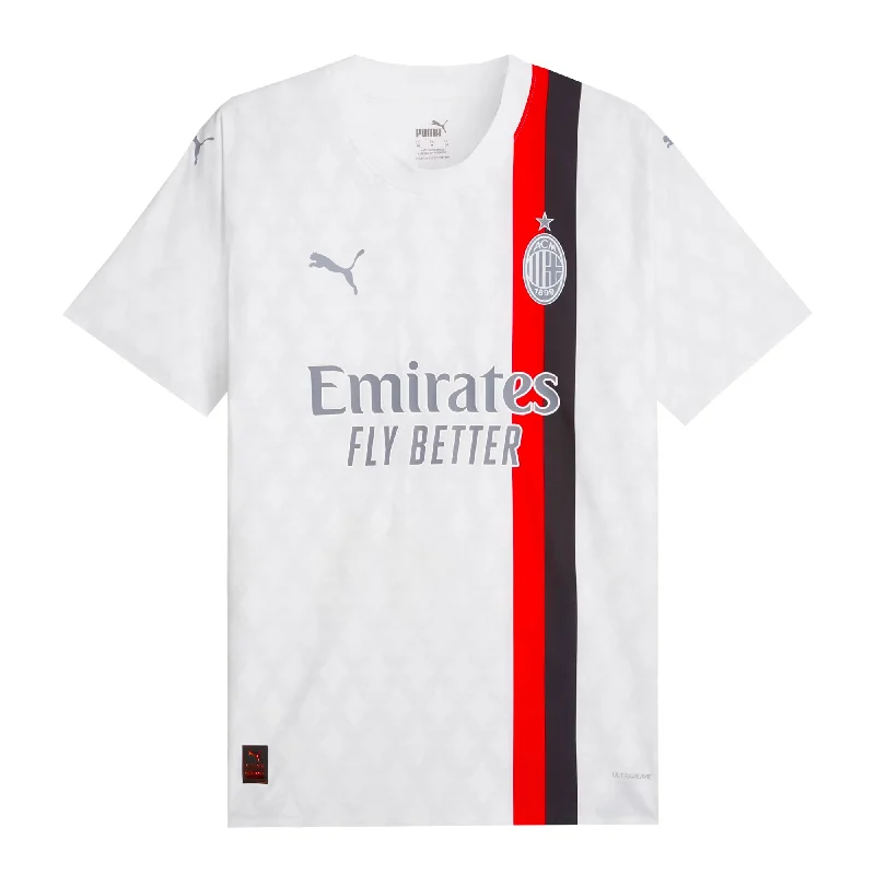 Football Jersey with Player Number Design-PUMA Men's AC Milan 2023/24 Authentic Away Jersey White/Grey