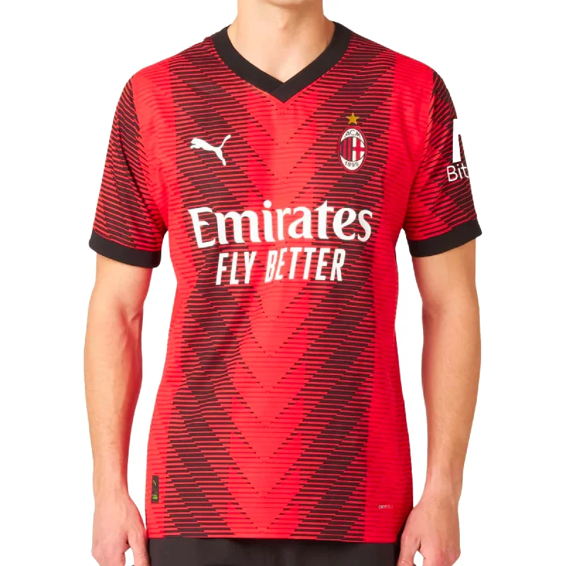 Football Jersey for Home Team-PUMA Men's AC Milan 2023/24 Home Jersey Red/Black