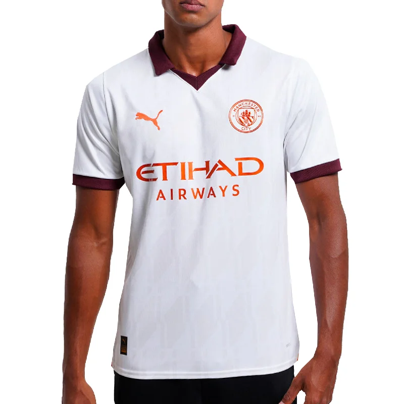 Custom Football Jersey for Teams and Fans-PUMA Men's Manchester City 2023/24 Away Jersey White/Red