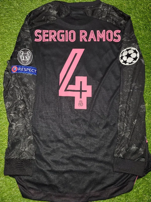 Football Jersey for High School Football-Ramos Real Madrid 2020 2021 CLIMACHILL PLAYER ISSUE UEFA Third Jersey Camiseta Shirt BNWT L SKU# FQ7491