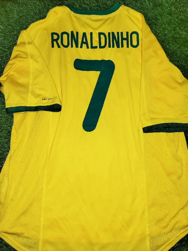 Football Jersey for Football Clubs-Ronaldinho Nike Brazil 2000 Olympics Home Jersey Shirt Camiseta XL