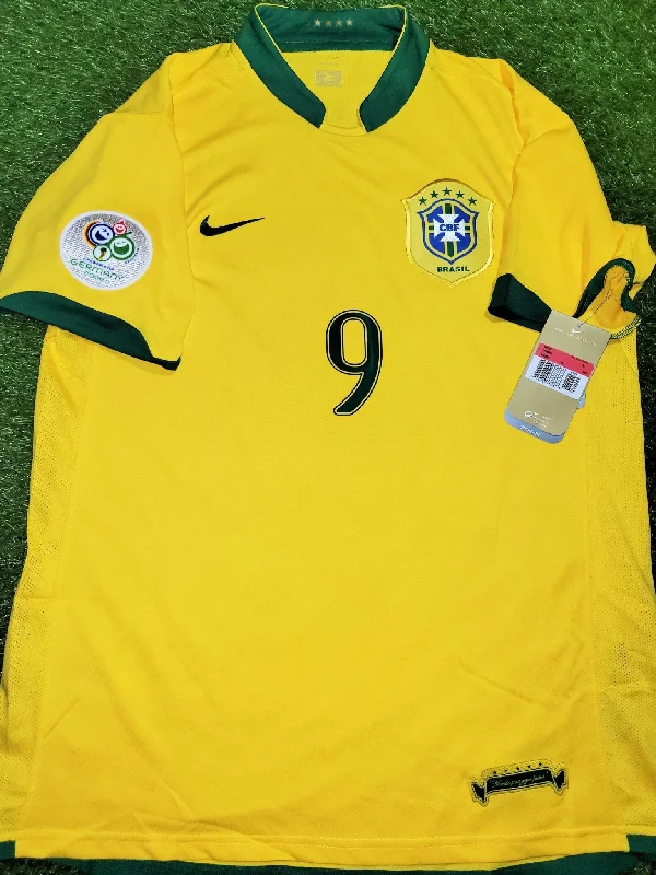 Football Jersey for College Students-Ronaldo Brazil 2006 World Cup Home Soccer Jersey Shirt Camiseta BNWT L SKU# 103889