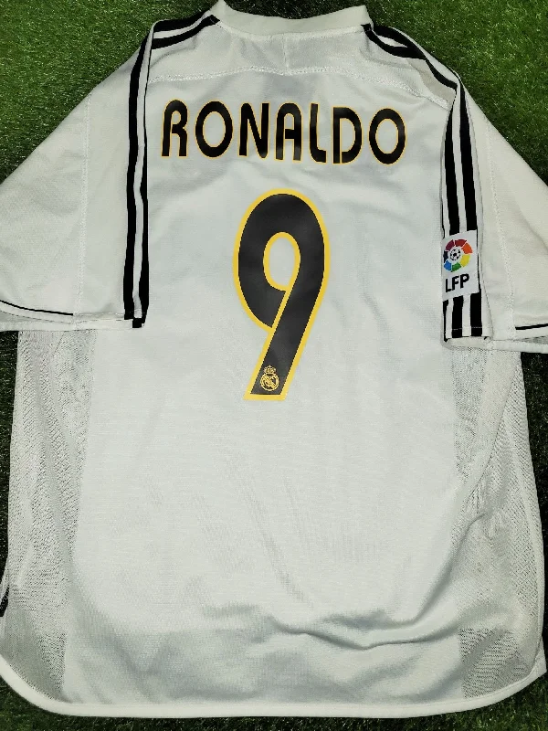 Personalized Football Jersey for Men-Ronaldo Real Madrid Home 2003 2004 GALACTICOS Jersey Shirt Camiseta XL SKU# 021804