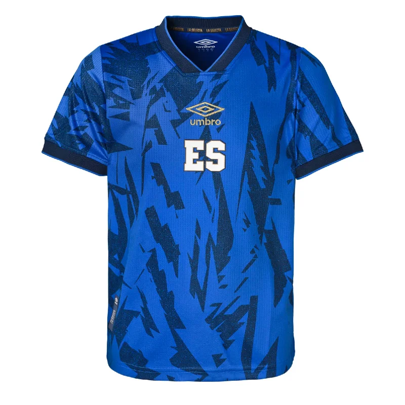 Football Jersey for Gym Teams-Umbro Kids El Salvador 2023/24 Home Jersey Blue/Black