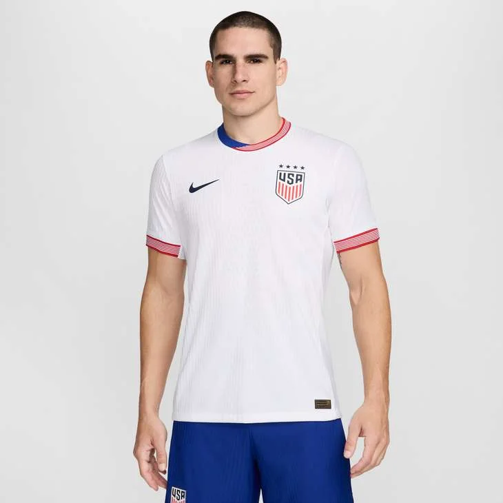 Football Jersey with Bold Stripes-USA USWNT 2024/25 Home Authentic Match Jersey [Men's]