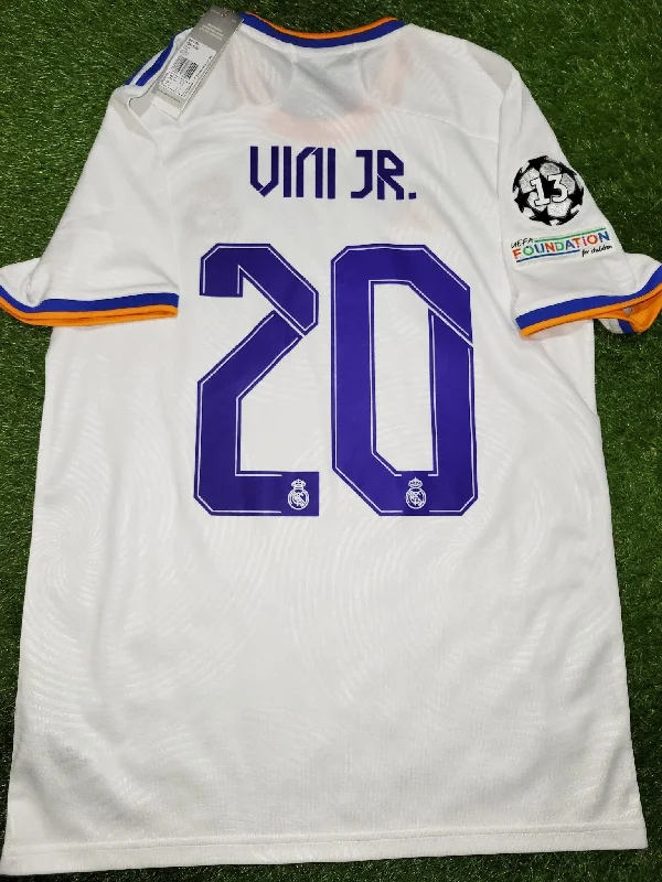 Football Jersey for Practice Games-Vinicius Jr Real Madrid 2021 2022 UEFA FINAL Home Jersey Camiseta Shirt BNWT M SKU# GQ1359