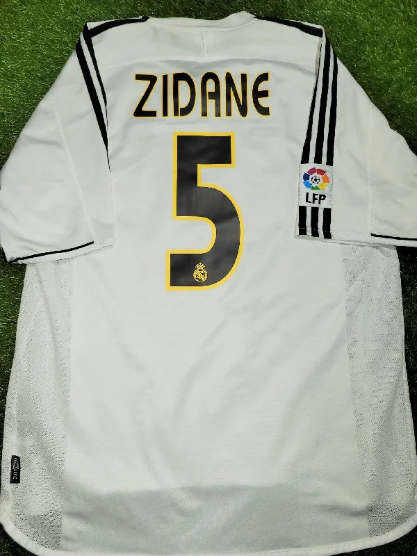 High School Football Jersey-Zidane Real Madrid Home 2003 2004 GALACTICOS Jersey Shirt Camiseta L SKU# 021804