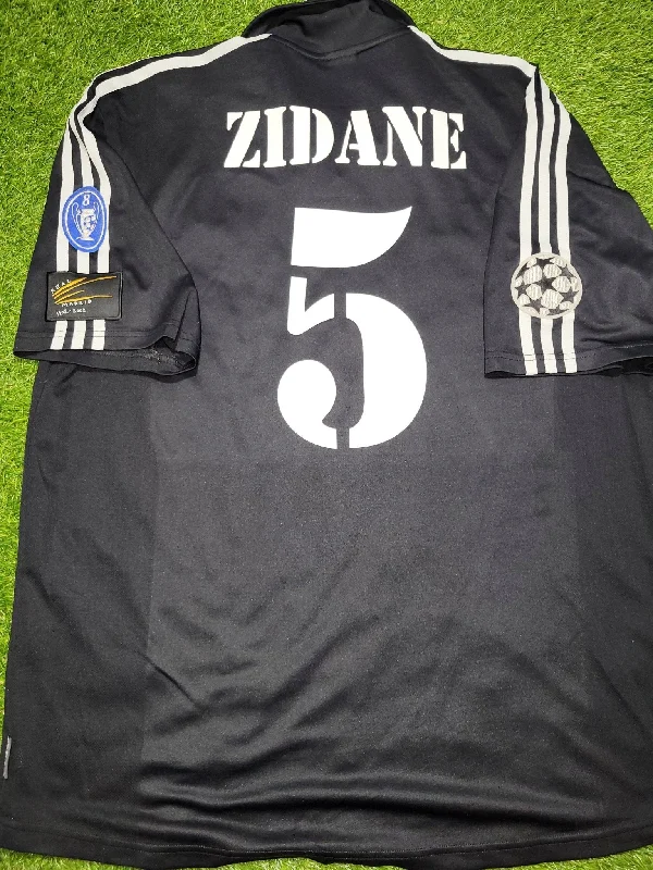 Football Jersey for Outdoor Leagues-Zidane Real Madrid UEFA 2001 2002 Black Adidas Away Jersey Shirt Camiseta XL SKU# 134747 ASR001/10