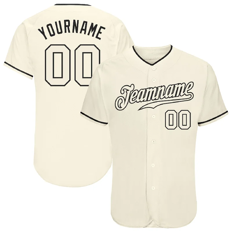 Baseball Jersey for Softball-Custom Cream Cream-Black Authentic Baseball Jersey