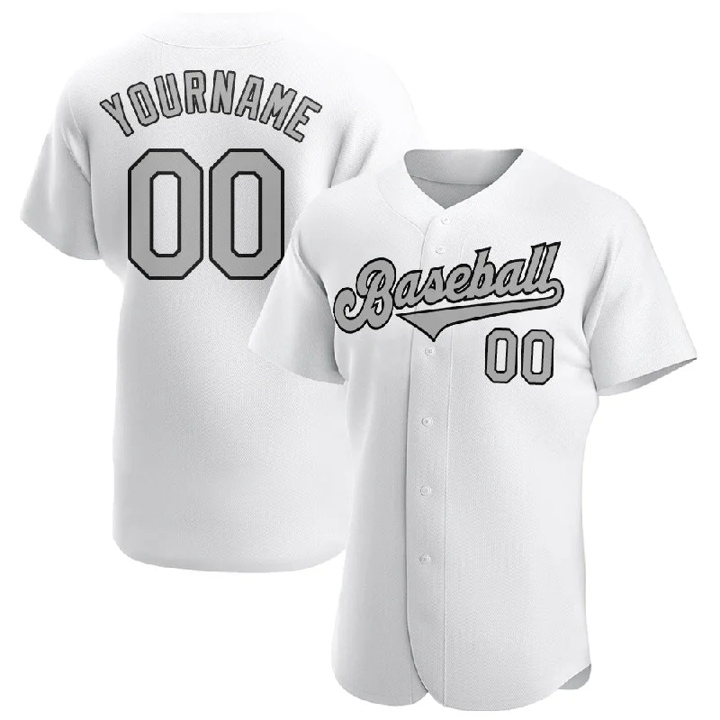 Baseball Jersey for All-Star Teams-Custom White Gray-Black Authentic Baseball Jersey