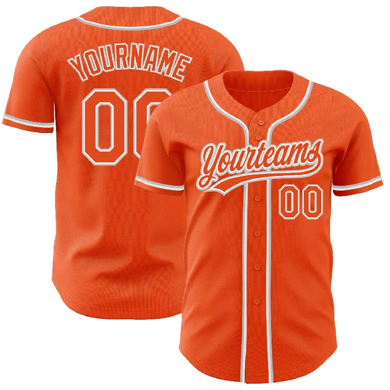 Baseball Jersey with Eye-catching Design-Custom Orange Orange-Gray Authentic Baseball Jersey