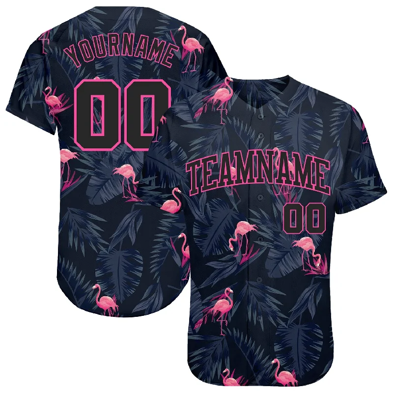 Baseball Jersey with Cool Print Design-Custom 3D Pattern Design Hawaii Flamingo Authentic Baseball Jersey