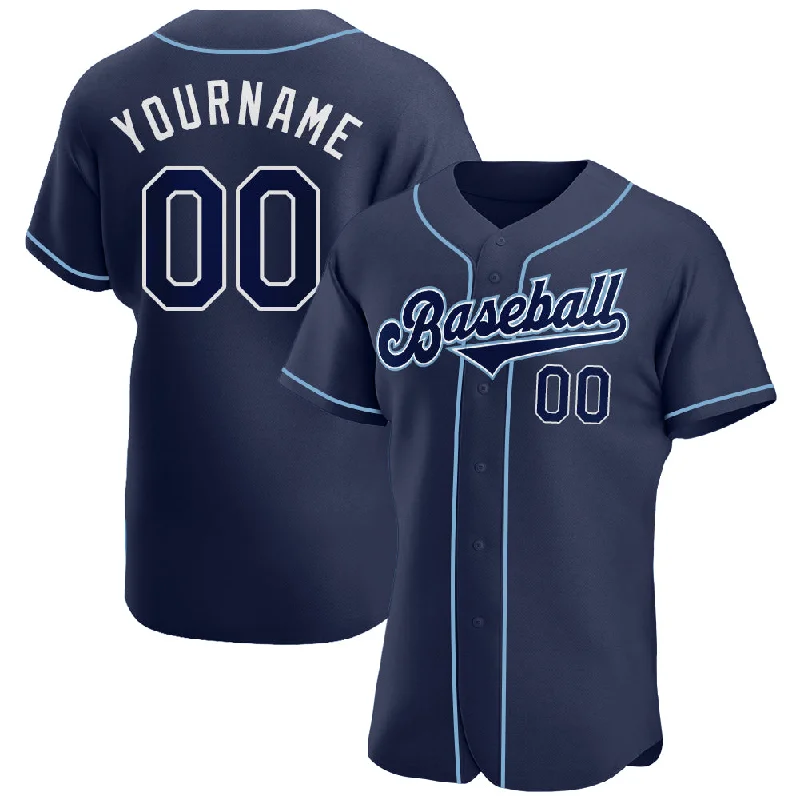 Baseball Jersey for Group Orders-Custom Navy Navy-Powder Blue Authentic Baseball Jersey