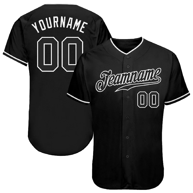 Baseball Jersey with Sporty Look-Custom Black Black-White Authentic Baseball Jersey