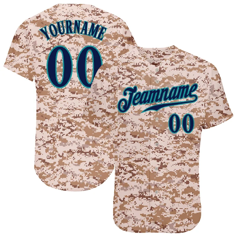 Baseball Jersey for Home Team-Custom Camo Navy-Teal Authentic Salute To Service Baseball Jersey