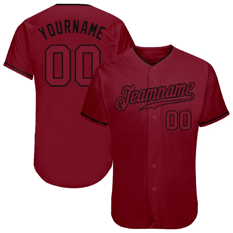 Baseball Jersey for Practice Games-Custom Crimson Crimson-Black Authentic Baseball Jersey