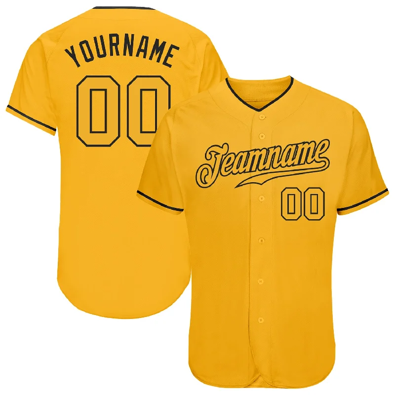 Baseball Jersey for Sports Enthusiasts-Custom Gold Gold-Black Authentic Baseball Jersey