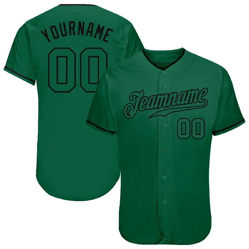 Baseball Jersey with Player Number-Custom Kelly Green Kelly Green-Black Authentic Baseball Jersey