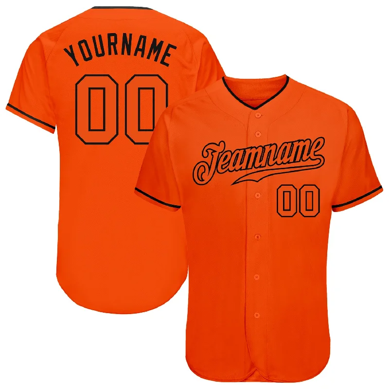 Personalized Baseball Jersey for Teams-Custom Orange Orange-Black Authentic Baseball Jersey