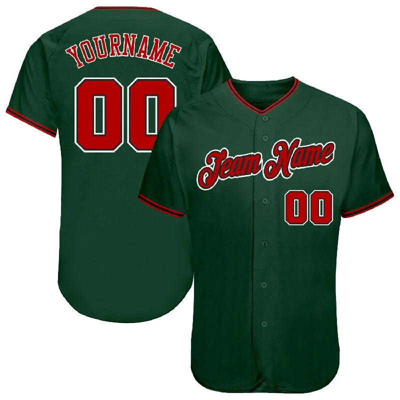 Baseball Jersey for Family Teams-Custom Green Red-Black Authentic Baseball Jersey