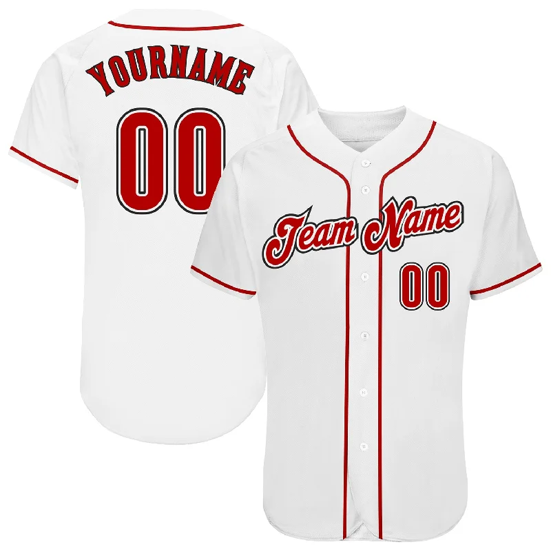 Baseball Jersey for Baseball Fans-Custom White Red-Black Authentic Baseball Jersey