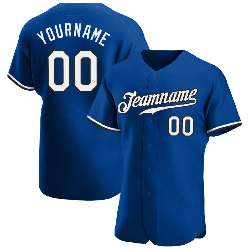 Custom Baseball Jersey for Event-Custom Royal White-Black Authentic Baseball Jersey