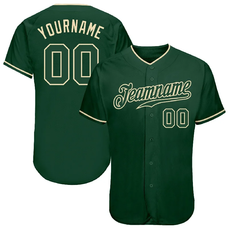 Baseball Jersey with Alumni Design-Custom Green Green-Cream Authentic Baseball Jersey