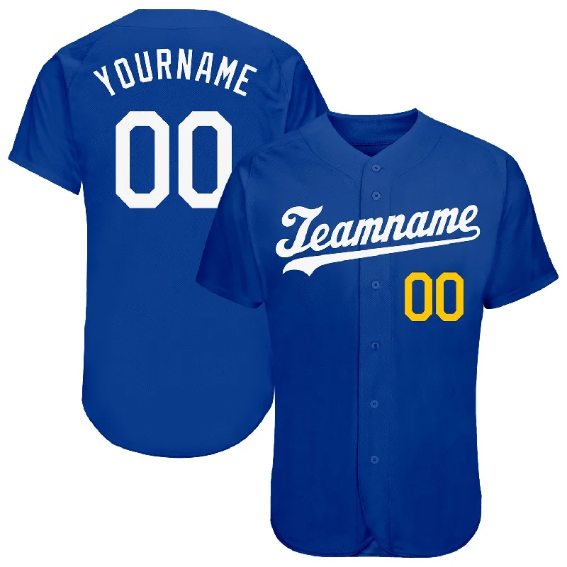 MLB Baseball Jersey-Custom Royal White-Gold Authentic Baseball Jersey