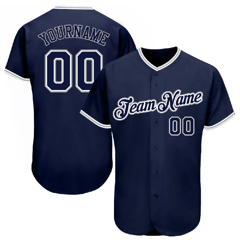 Youth Baseball Jersey-Custom Navy Navy-Gray Authentic Baseball Jersey