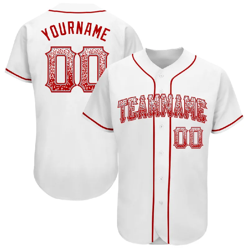 Baseball Jersey with Cool Color Scheme-Custom White Red-Gray Authentic Drift Fashion Baseball Jersey